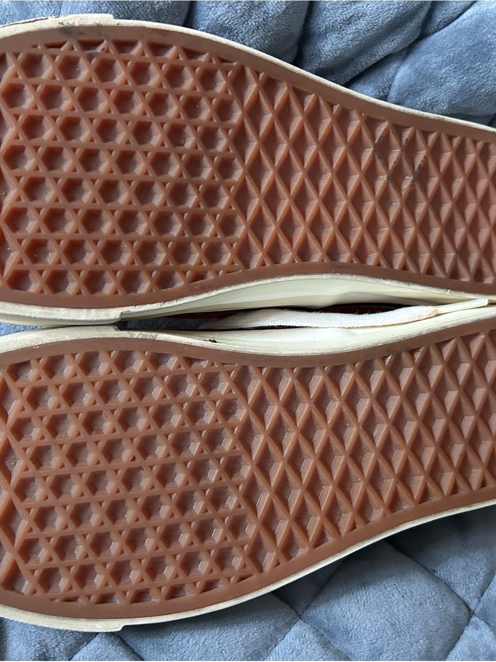 Vans Red and Cream Low-Top Canvas Sneakers - Picture 3 of 6